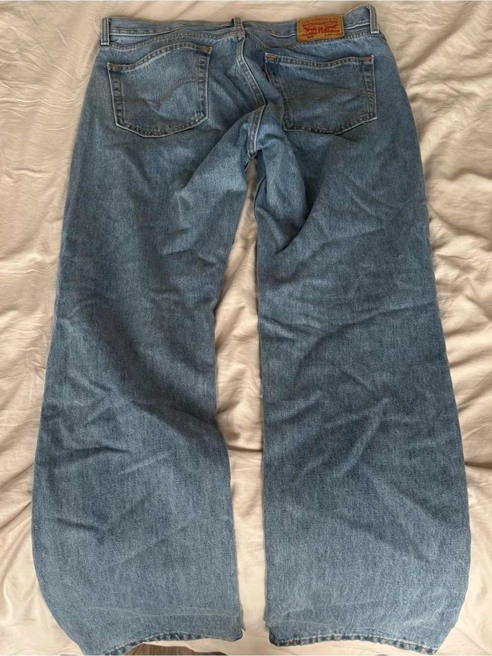 Classic Levi’s Mens 505 Light Blue Straight-Leg Jeans